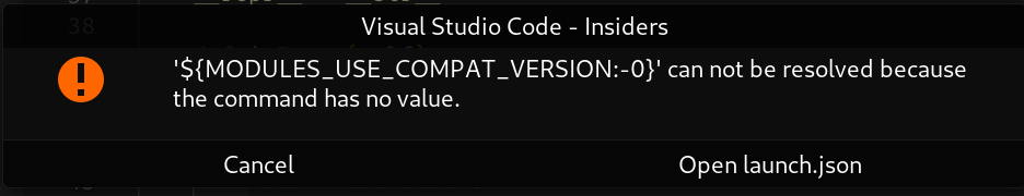 Can't Debug Tests: '${MODULES_USE_COMPAT_VERSION:-0}' · Issue #7975 ...