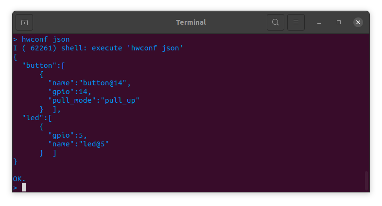 output of hwconf json