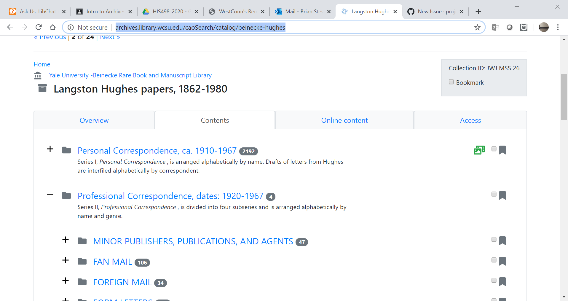 Larger collections "Contents" tab takes a long time to load · Issue
