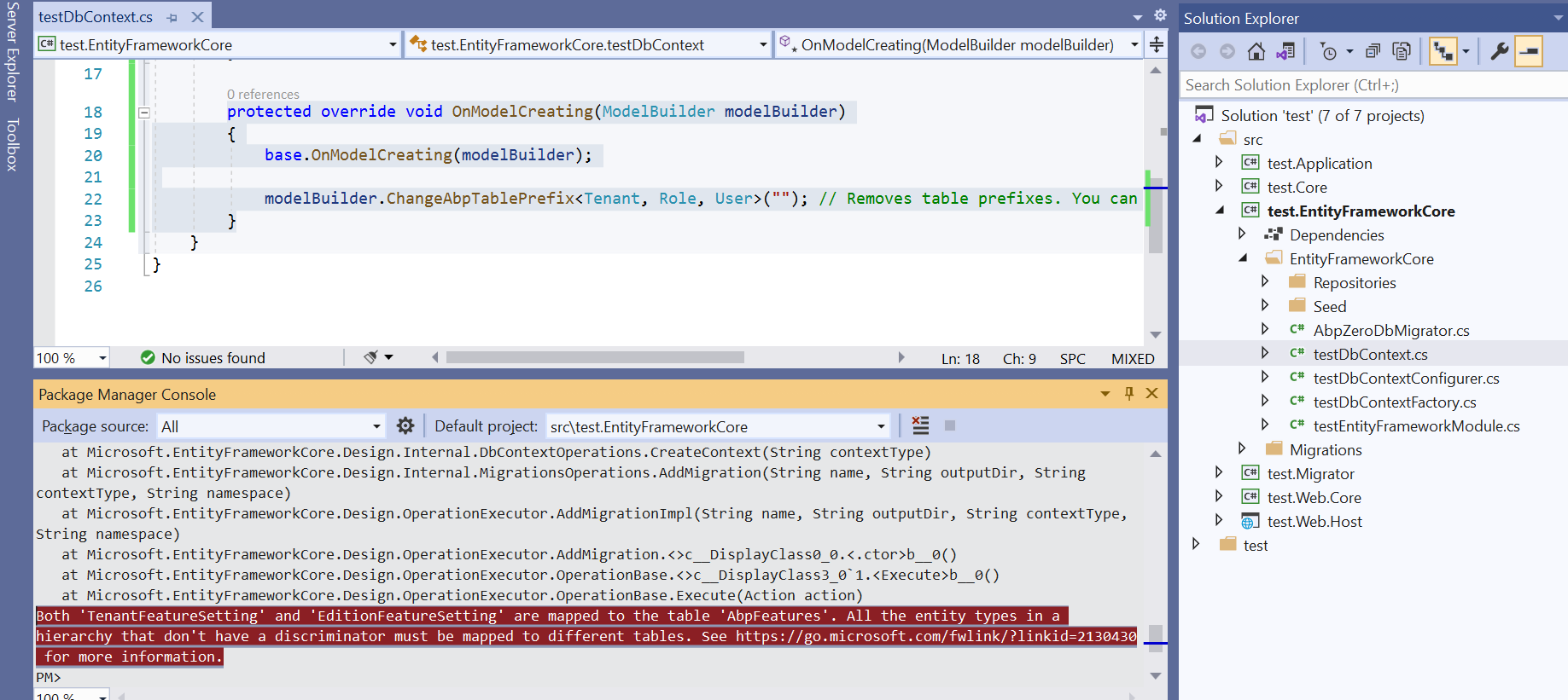 Both 'TenantFeatureSetting' and 'EditionFeatureSetting' are mapped to ...