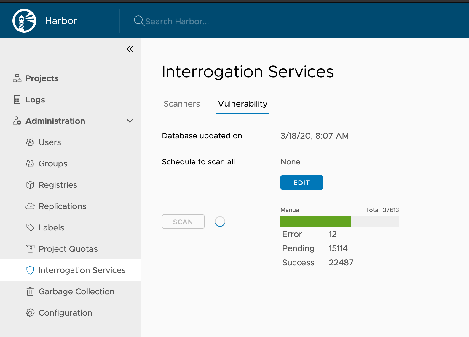 Clair scans never complete · Issue #11135 · goharbor/harbor · GitHub