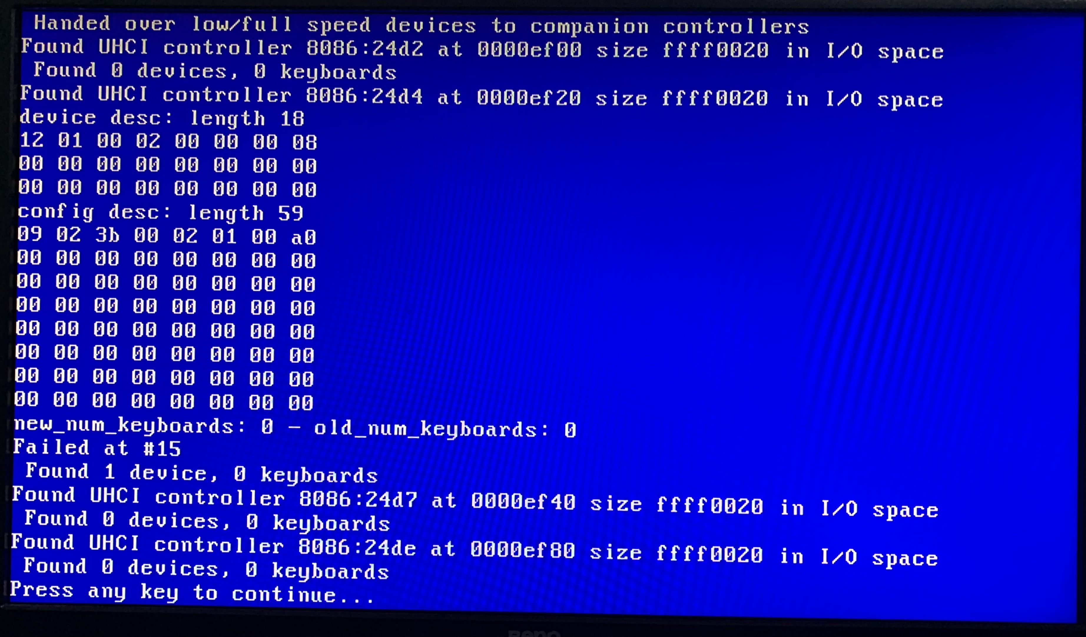 USB keyboard not working on MSI KT4AV (MS-6712) with UHCI controller ...