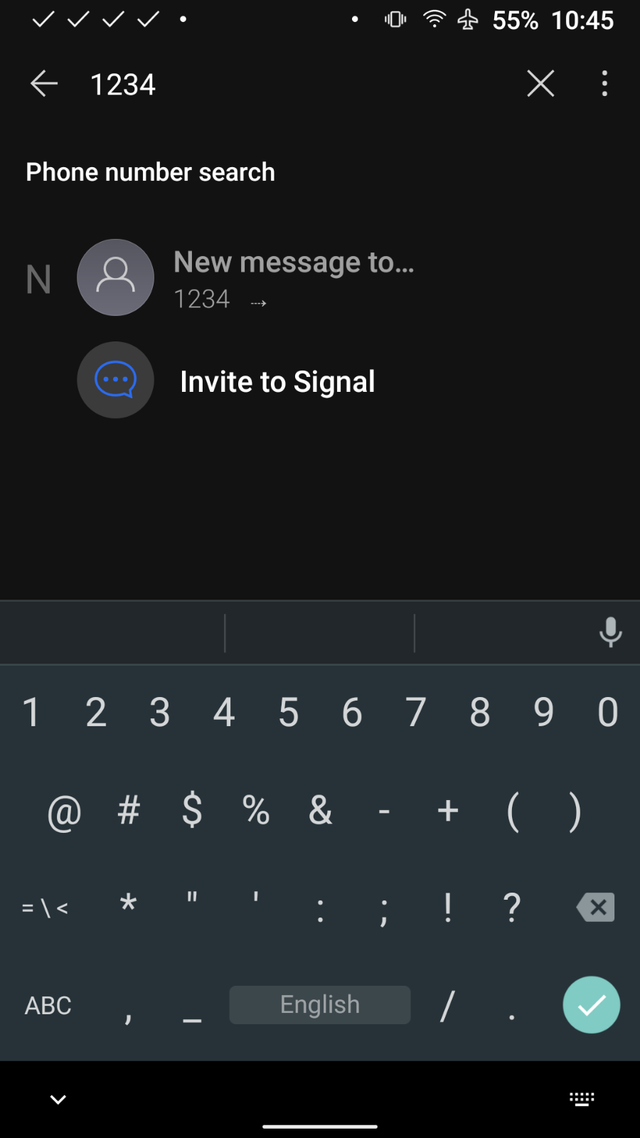 Min. phonenumberlength=5 for sending text to new recipient is too