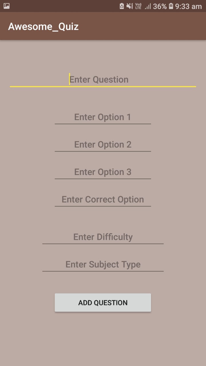 GitHub - rajat-29/Awesome_Quiz: An multiple choice question app to test ...