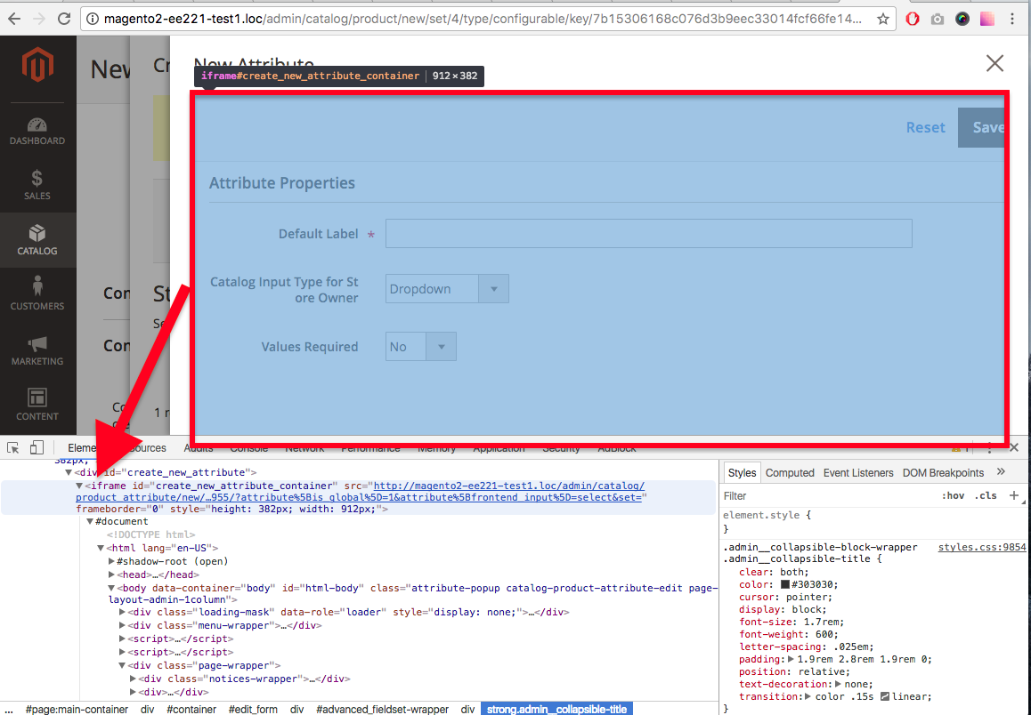 User Interface issue - Admin - Configurable Product - New Attribute ...