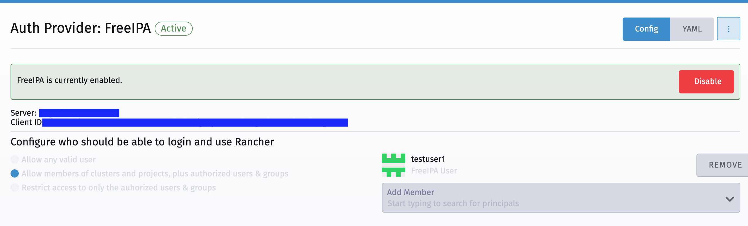 Dashboard auth [FreeIPA, openldap and AD] Allow members/clusters option ...