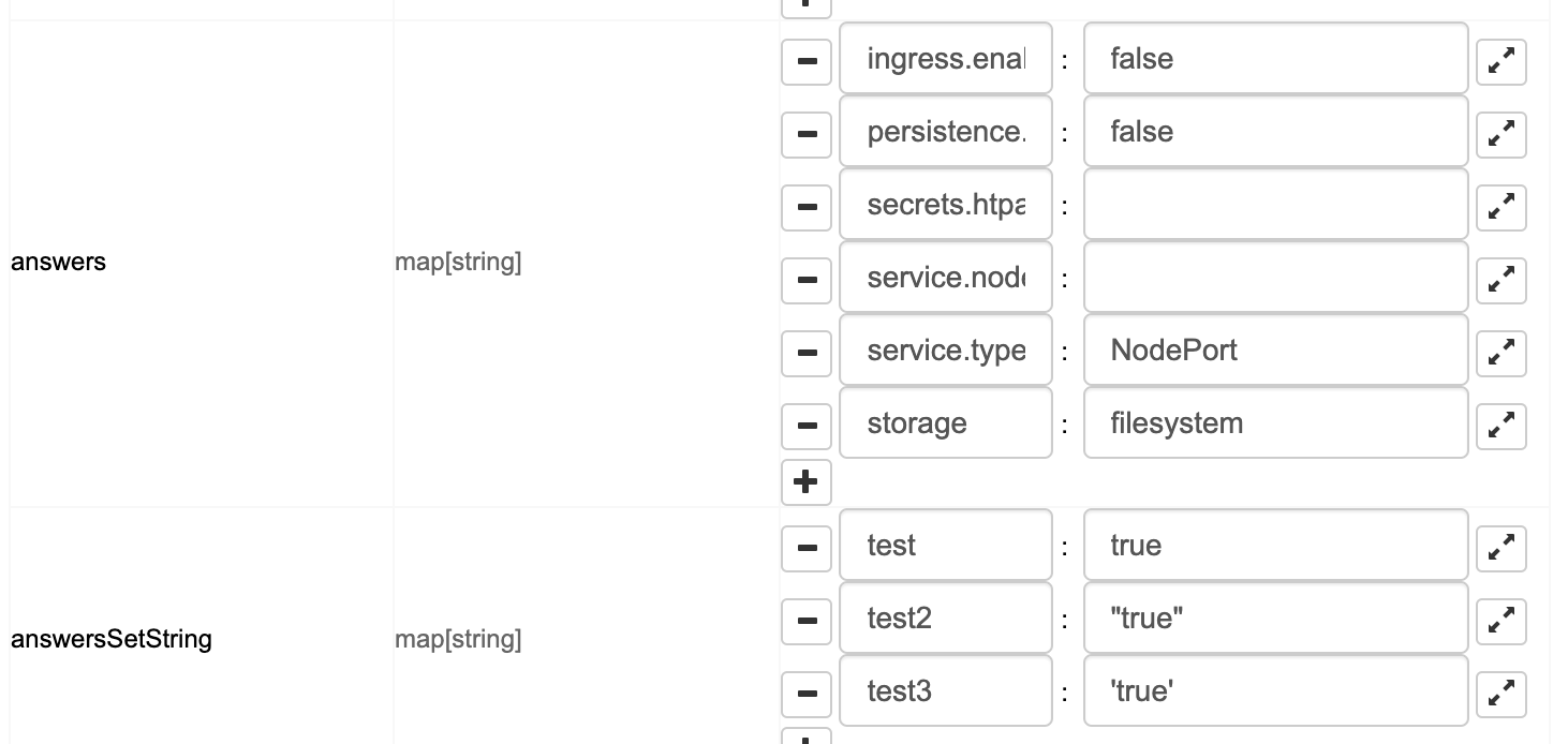 Unable to set helm value/answer to YAML string "true" in editMonitoring