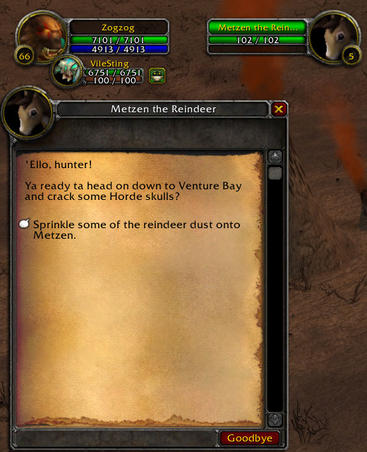 Metzen the Reindeer wrong gossip SG