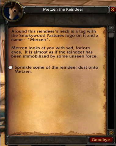 Metzen the Reindeer gossip
