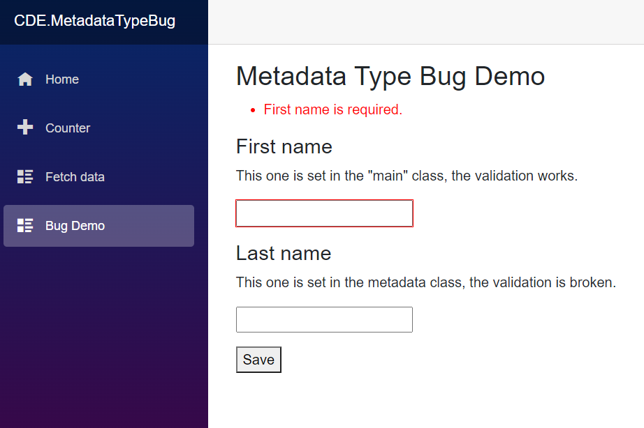 MetadataTypeAttribute (still) does NOT work for Blazor WASM (.NET 6 ...