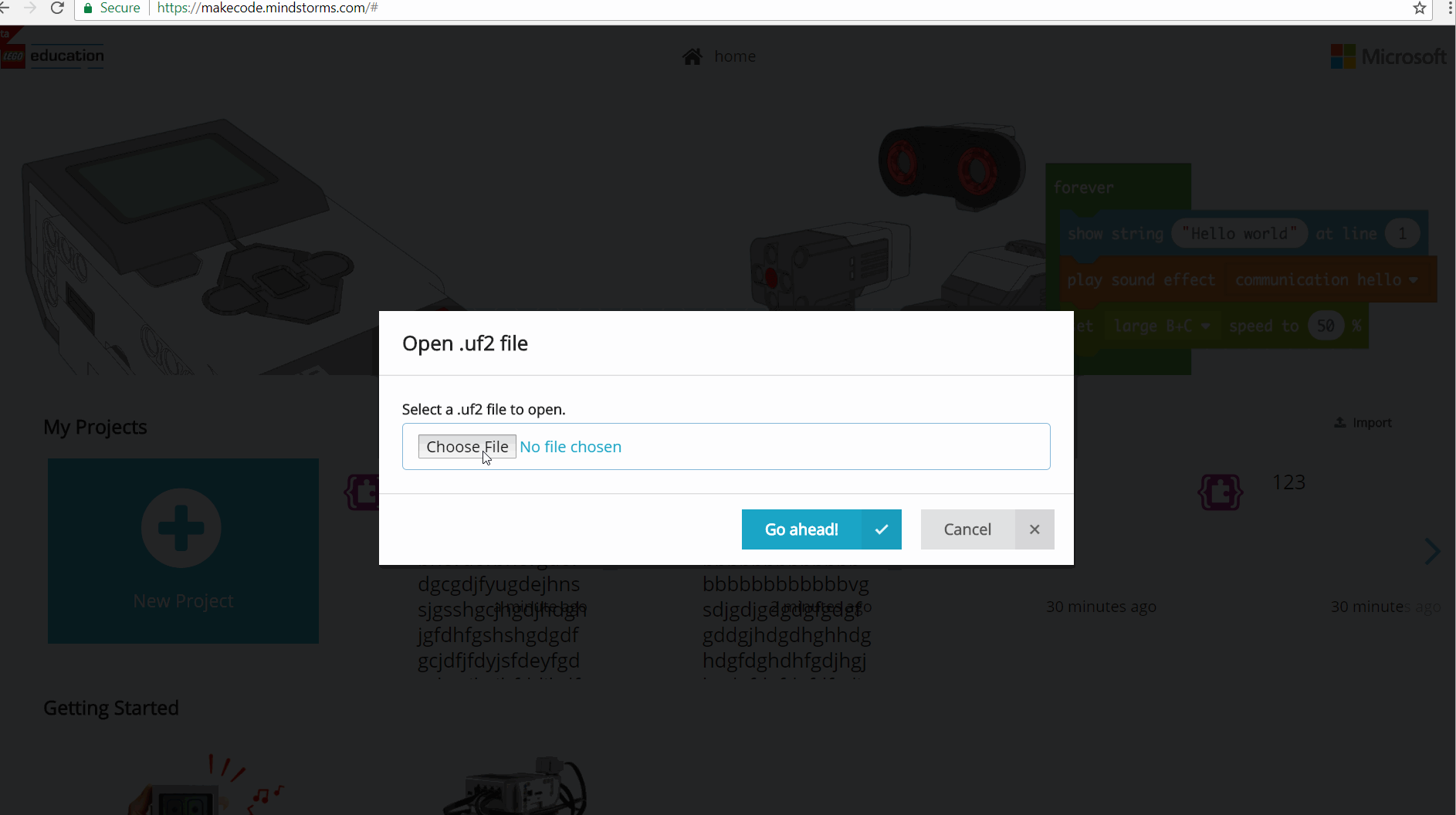 Import - Incorrect file format message is not displayed if user selects ...
