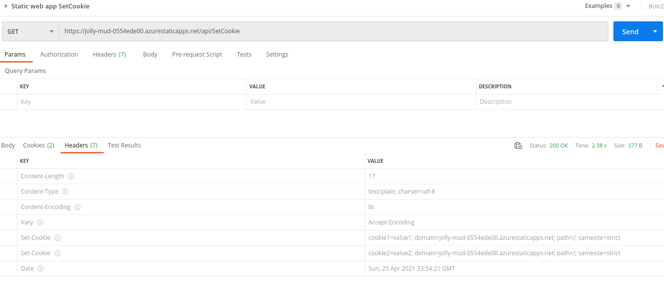 Azure Function not set multiple cookies · Issue 278 · Azure/staticweb