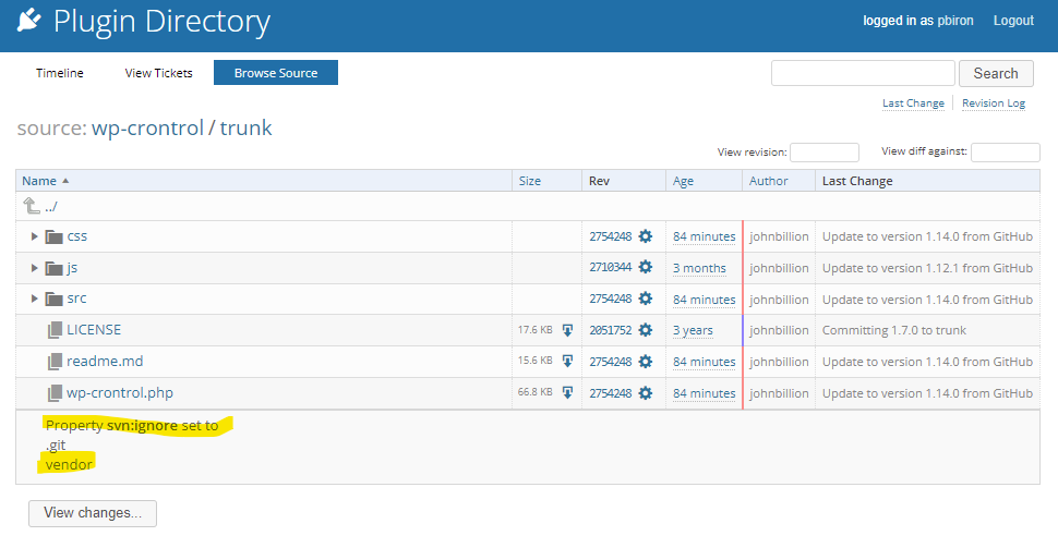 wp-crontrol-svn-ignore-vendor