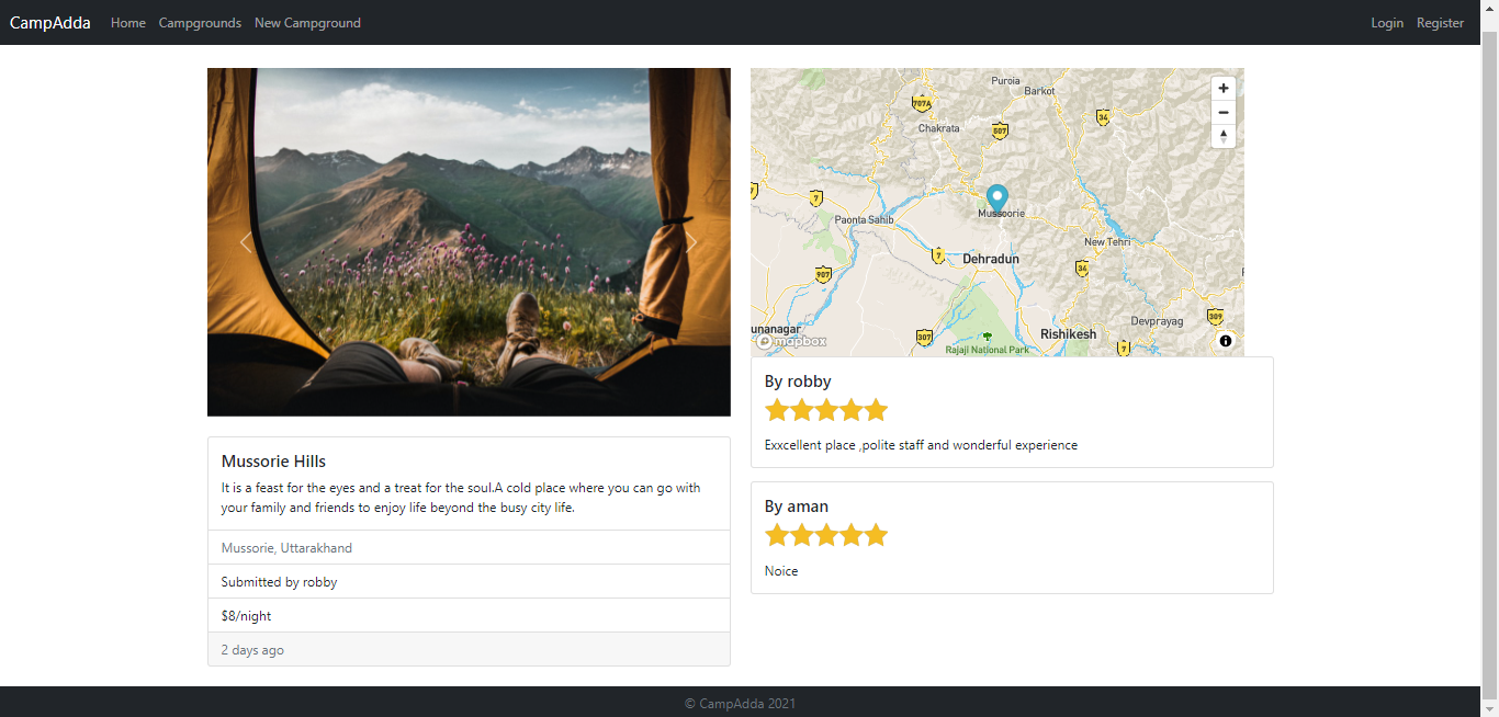 GitHub - thepraveshsinghh/CampAdda: A website to explore campgrounds ...