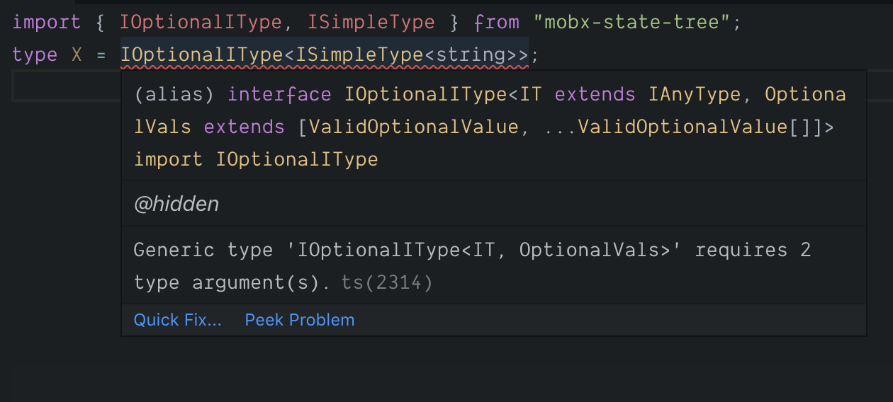 Using types.optional(Model, {}) with typescript will throw an error