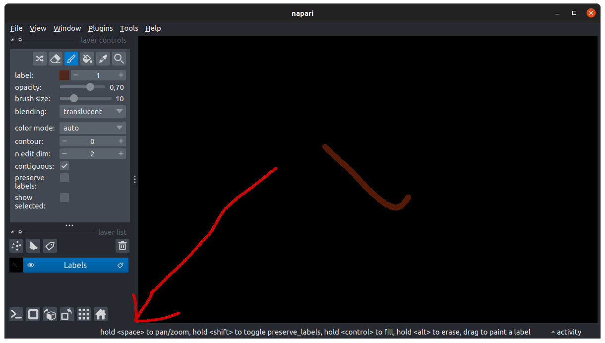 Labels layer: Zooming while brush is activated · Issue #4837 · napari ...