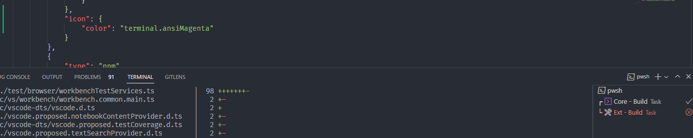 No task color in terminal tab · Issue #153490 · microsoft/vscode · GitHub