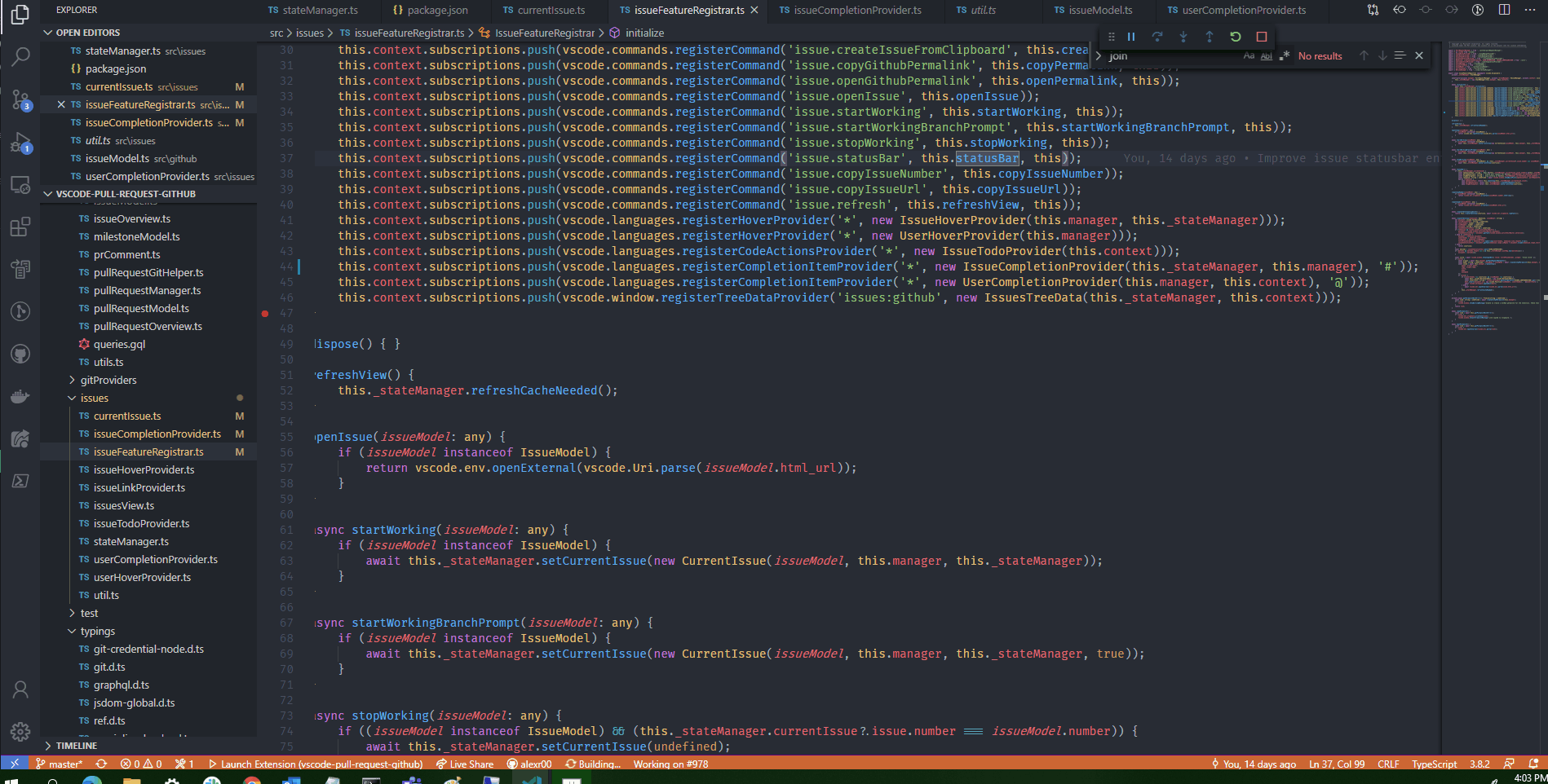 File stuck untokenized · Issue #94160 · microsoft/vscode · GitHub
