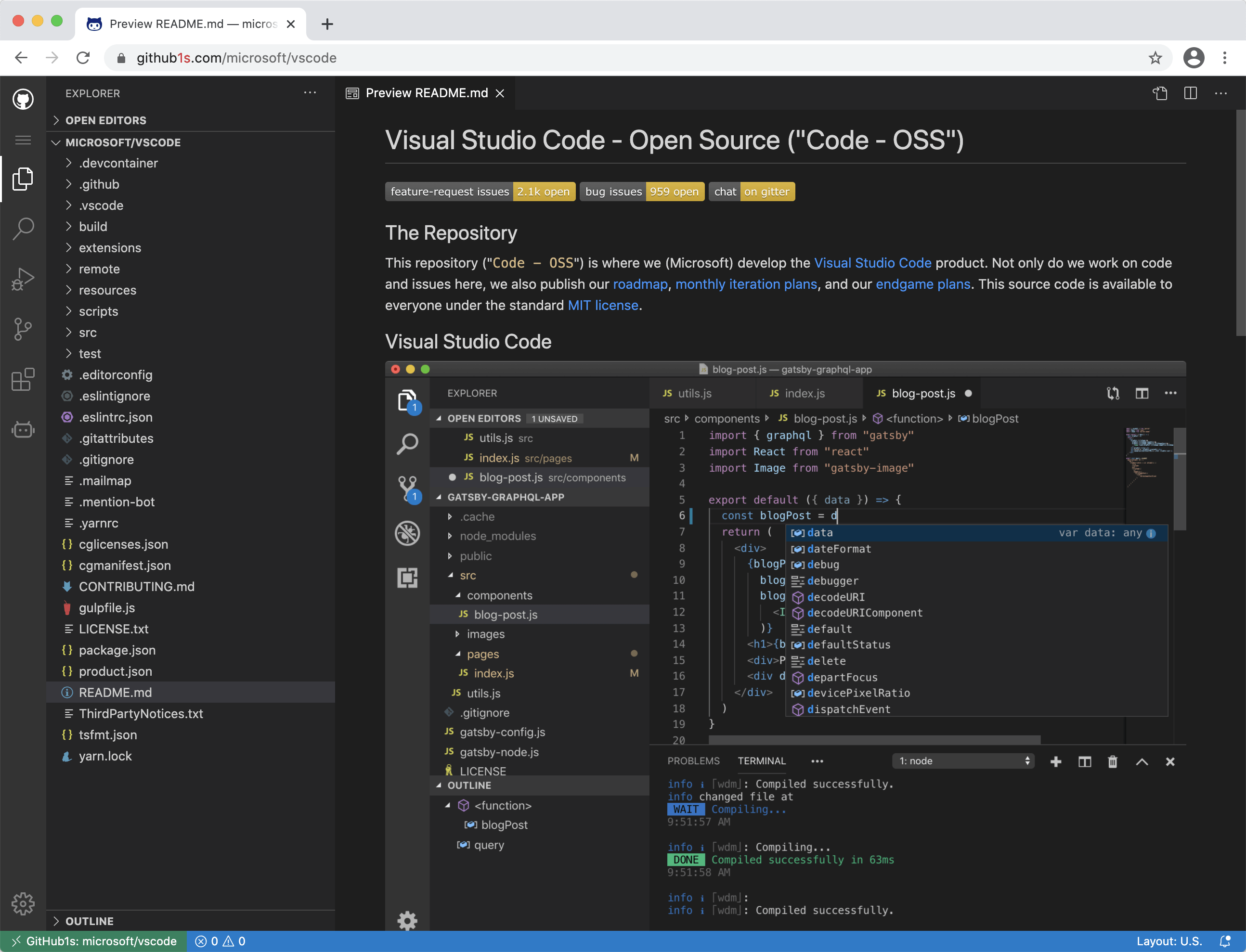 项目推荐 | Github1s - 快速使用在线 VS Code 阅读 GitHub 上的代码 · Issue #1739 ...