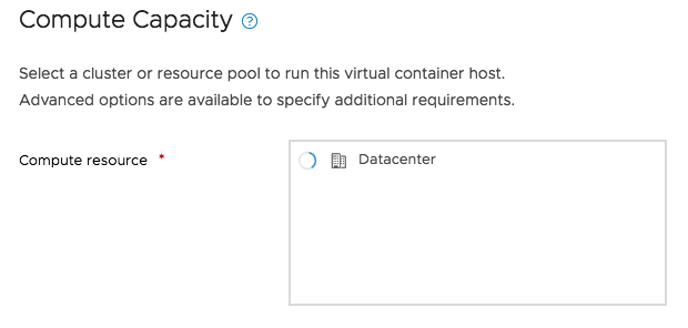 Compute resource selector widget hangs in a certain VC configuration ...