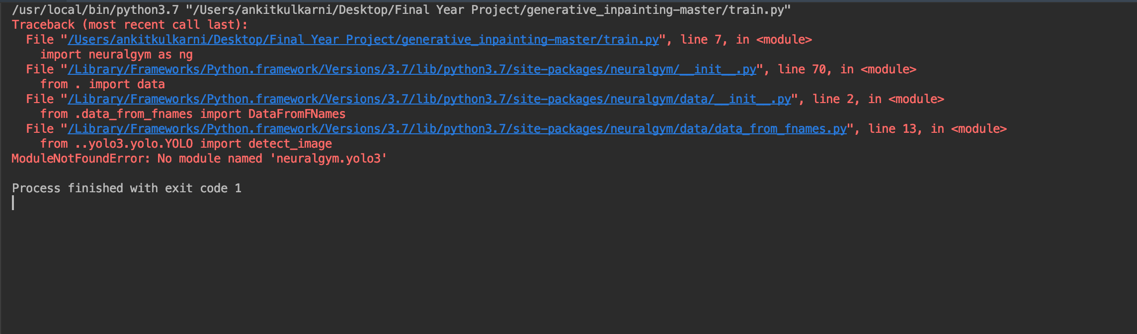 ModuleNotFoundError: No module named 'neuralgym.yolo3' · Issue #224 ...