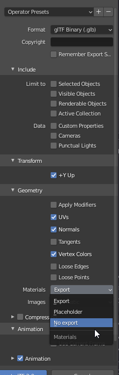 Expose glTF material export options for the new .blend importer · Issue ...
