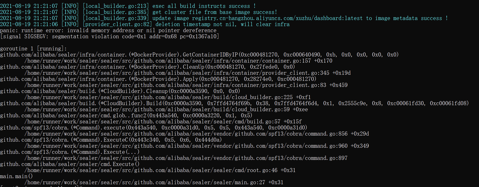 build container fail then find bug is delete infra NPE · Issue #518 ...