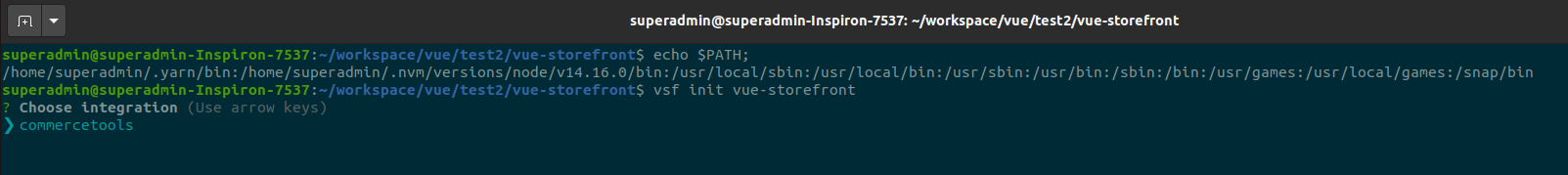 vsf init shows only 'commercetools' option · Issue #5605 ...