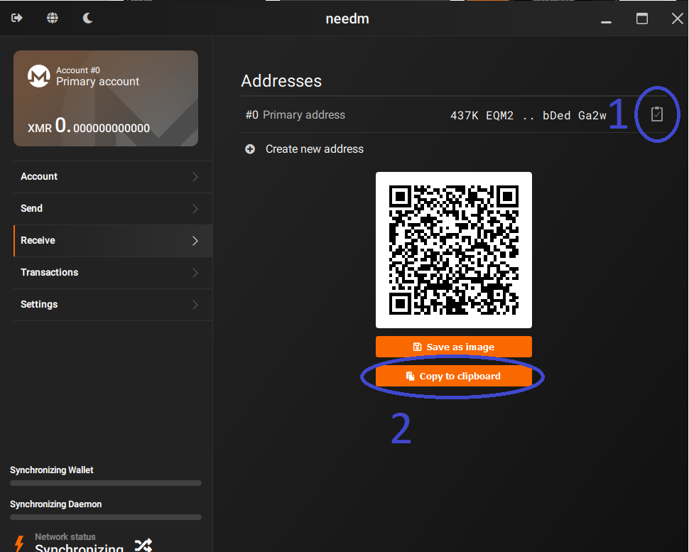 Remove Copy Button Next To Qr Code Issue 3243 Monero Project Monero Gui Github