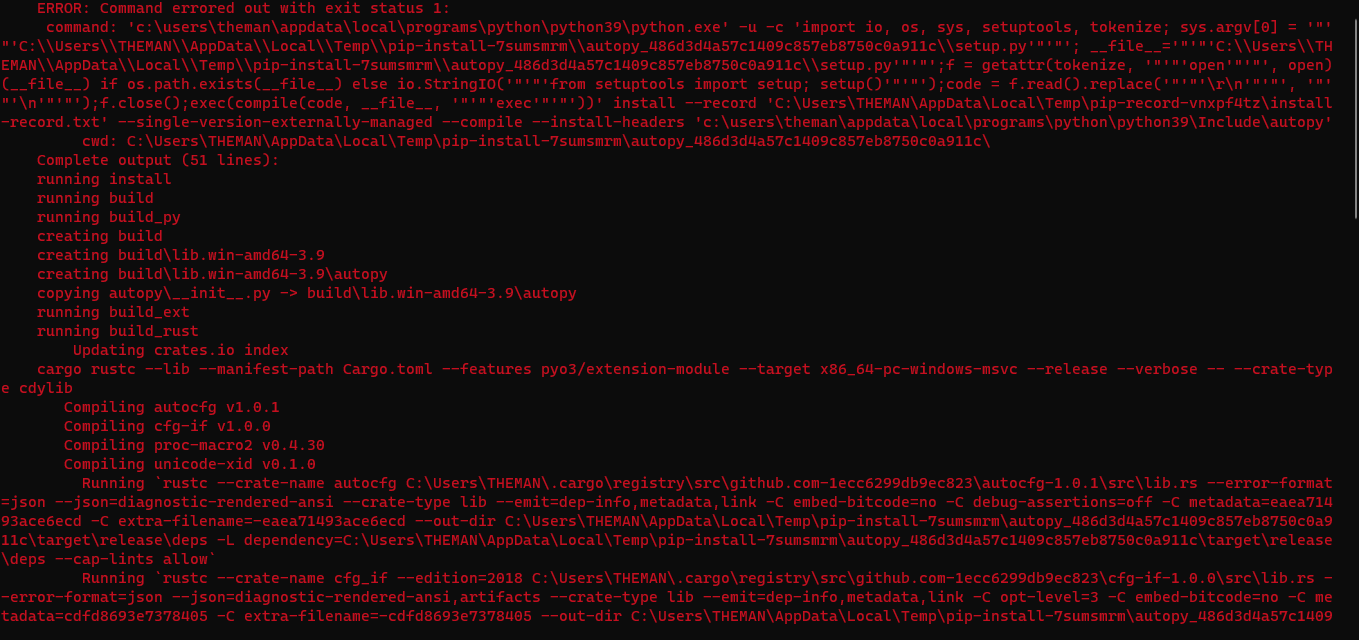 autopy install error · Issue #65 · steve1316/granblue-automation ...