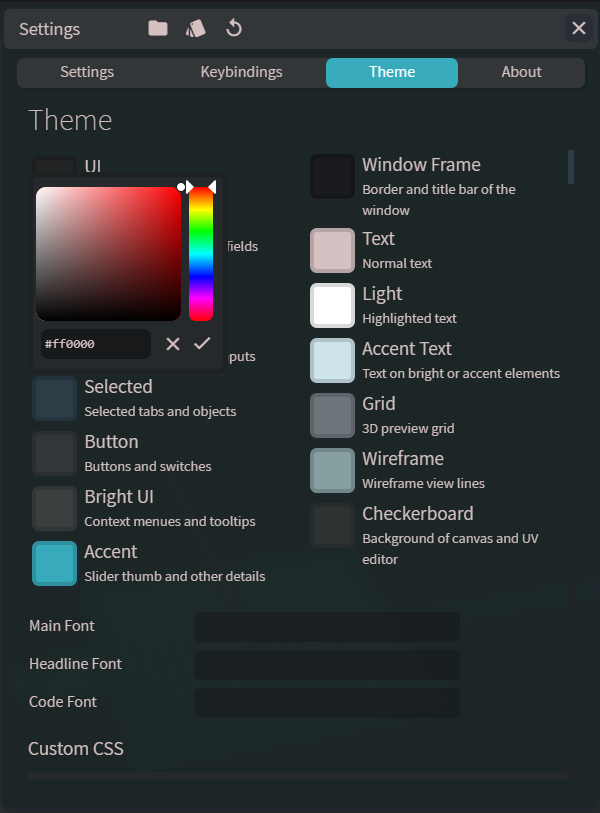 [Issue] theme colour selector does not update when importing theme ...