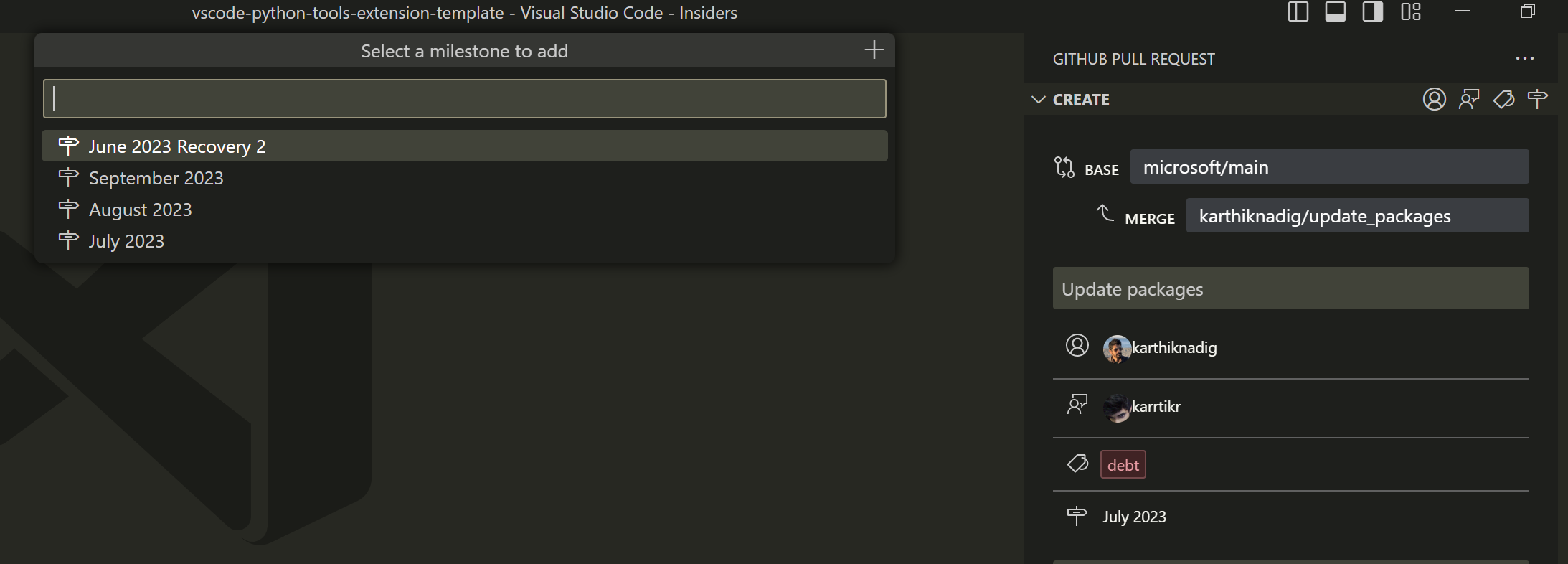 No way to remove a milestone · Issue 5112 · microsoft/vscodepullrequestgithub · GitHub