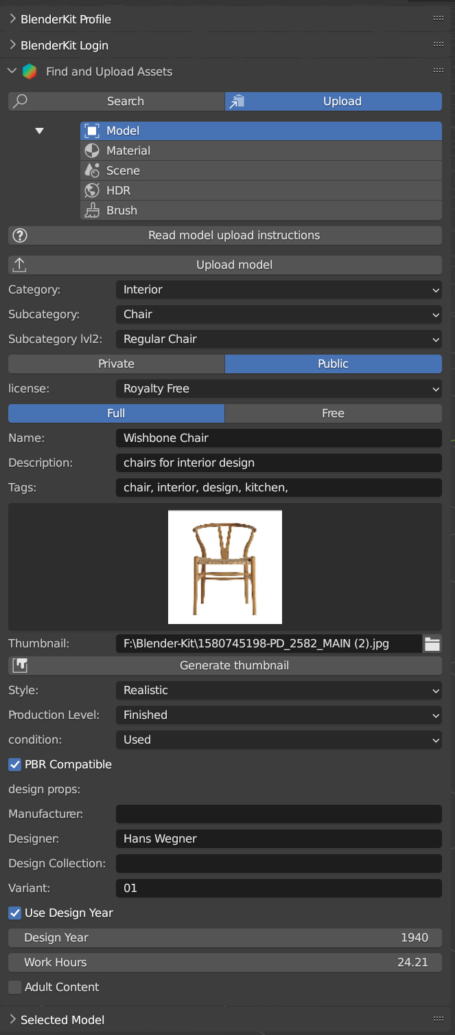 Upload model