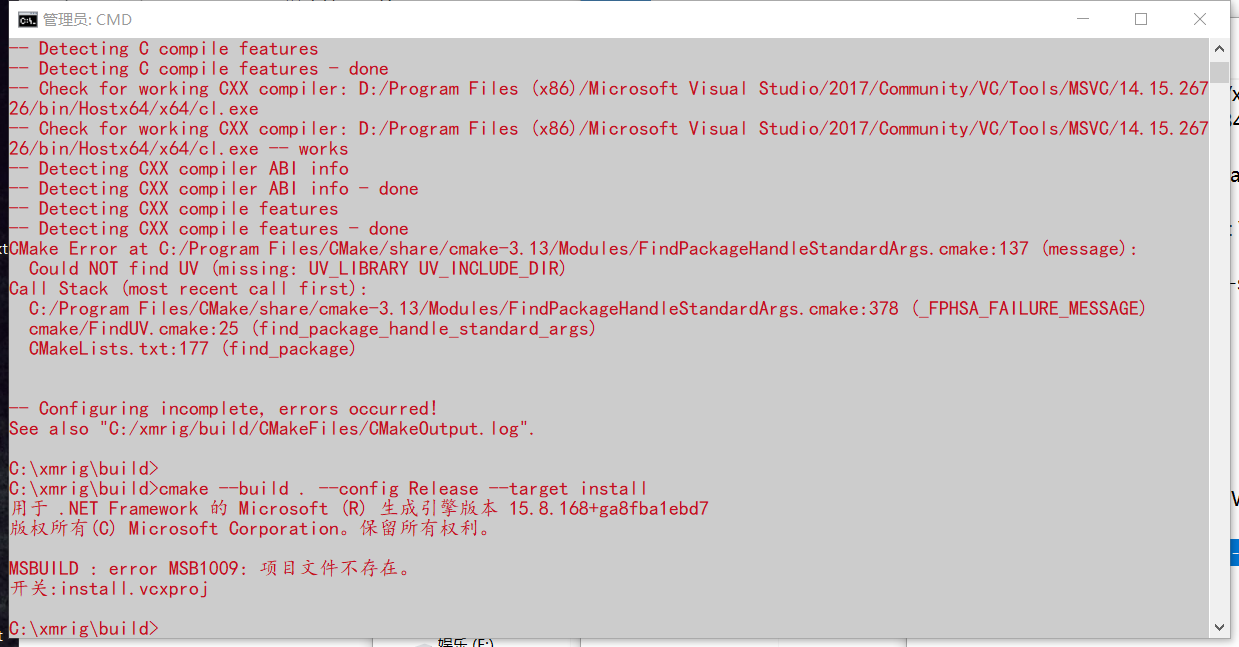 cmake Construction problem · Issue #790 · xmrig/xmrig · GitHub