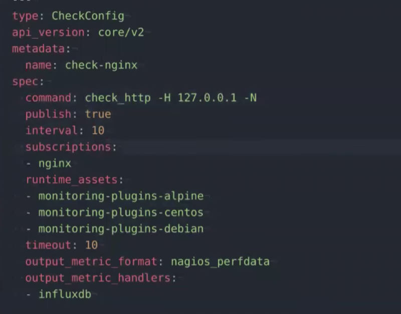 Sensu monitoring check