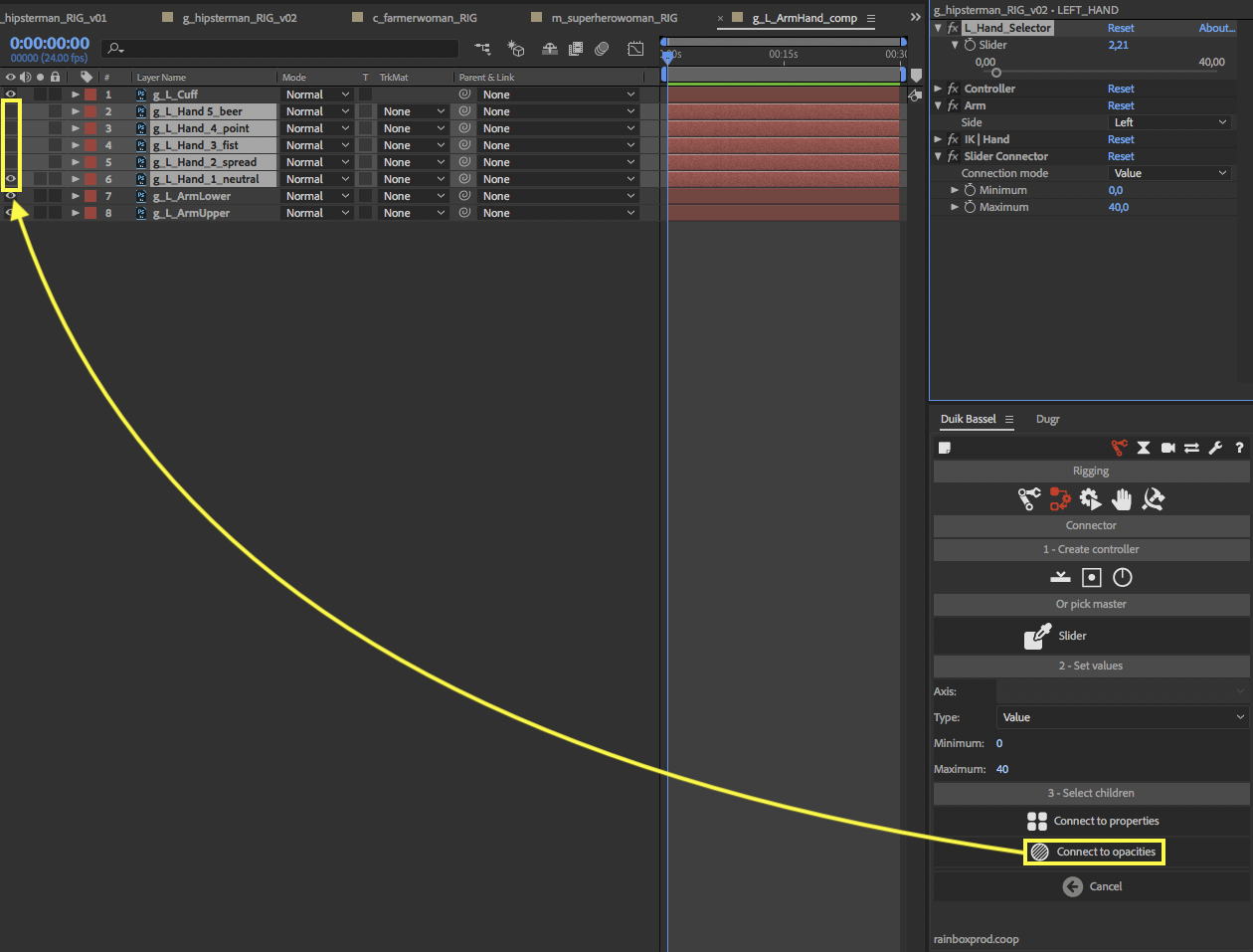Link Rig Ui FR: Connector | Automatically enable layer visibility for children in ...