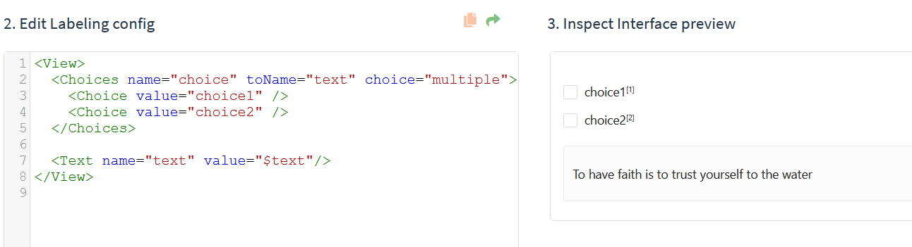 labeling interface parsing fails on `Choices` of single length · Issue ...