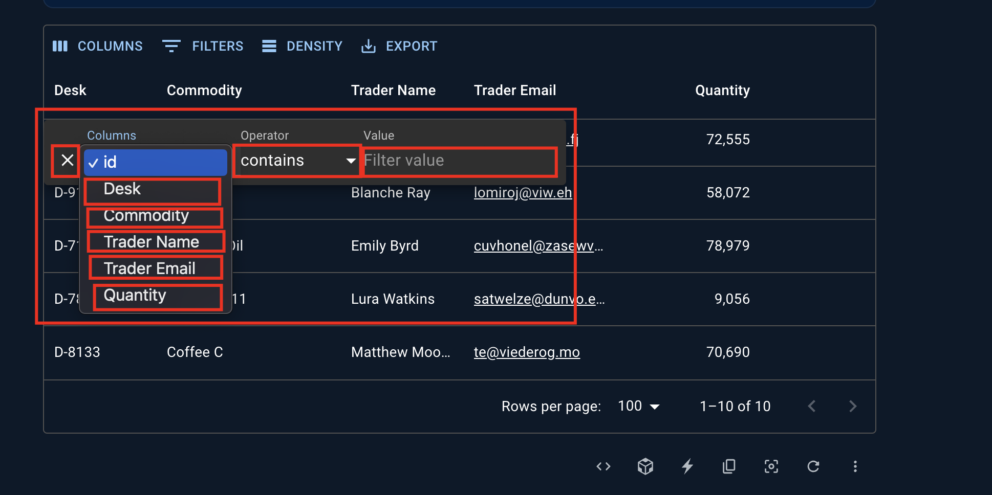 DataGridPro does not allow to set custom attributes (data-tesid) to the ...