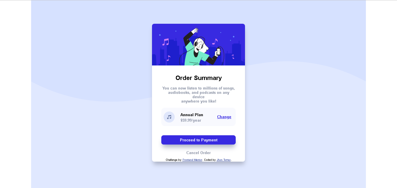 Fronted Program GitHub - jhon-torres/Fronted_Mentor_Order-summary-component: Componente ...