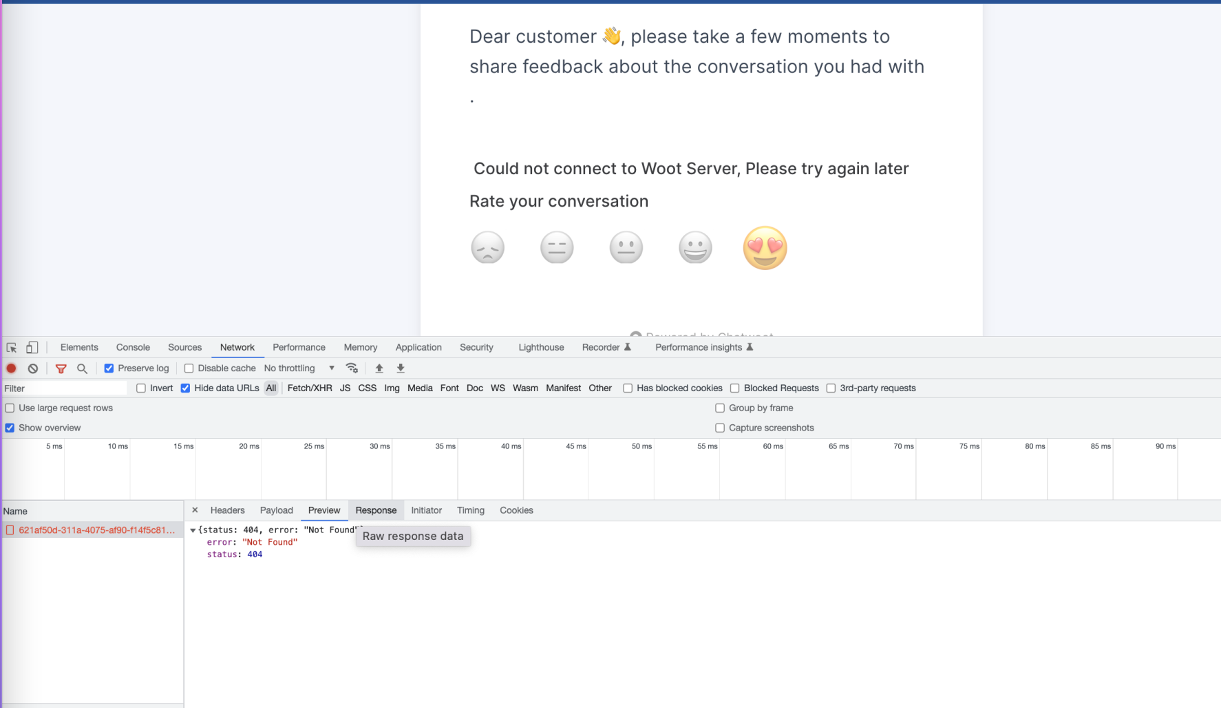 Feedback wont working on custom channel · Issue #4889 · chatwoot ...