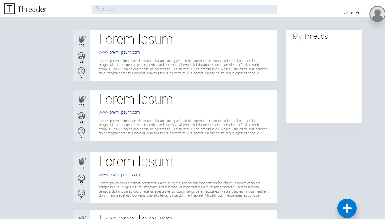 Front Page UI Mock-up