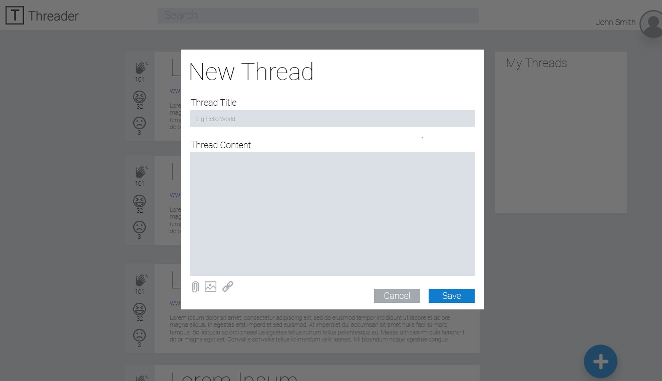 Create Post Modal UI Mock-up