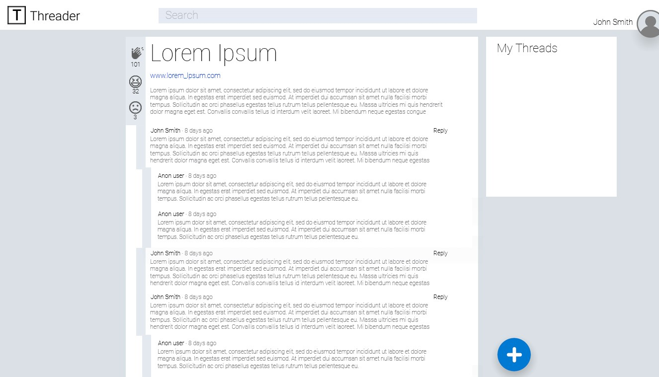 Post Detail Page UI Mock-up