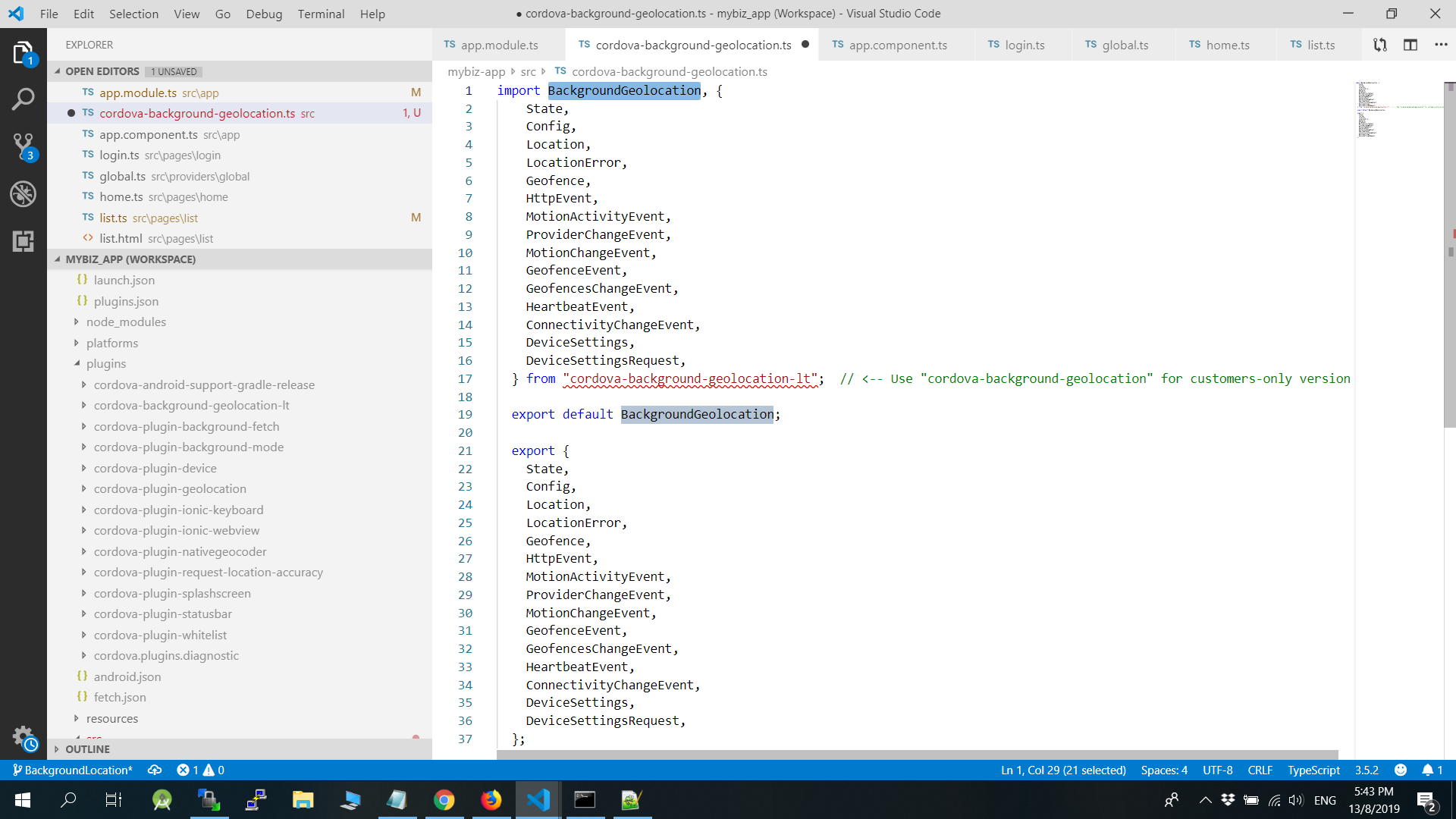 Cannot find module 'cordovabackgroundgeolocationlt' · Issue 57