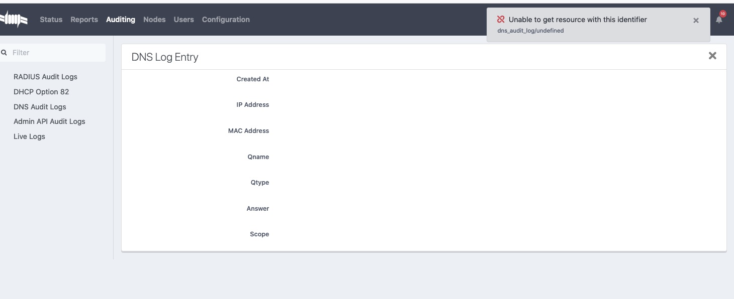 Unable to view DNS audit log entry · Issue #6550 · inverse-inc ...