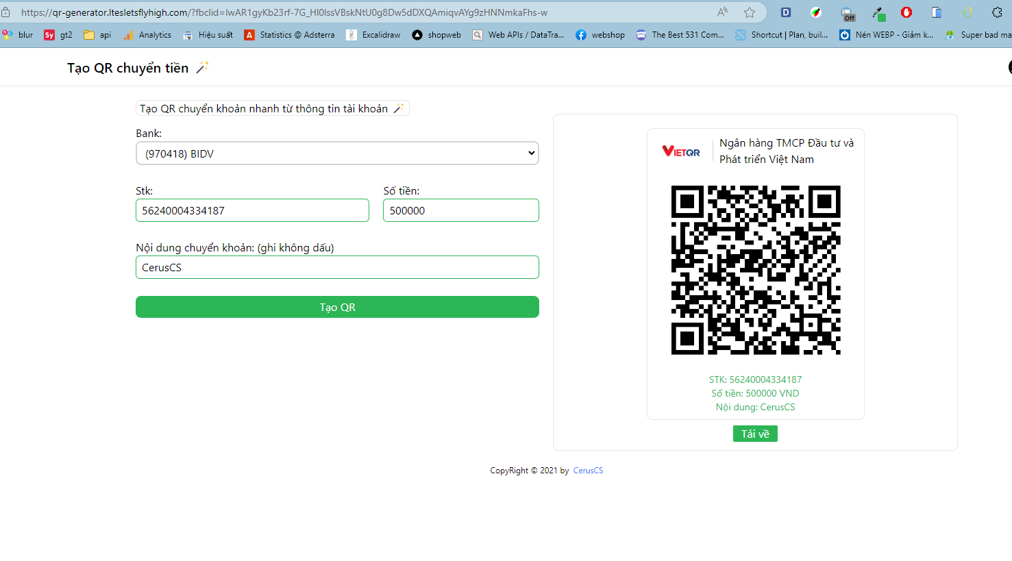 GitHub - huynamboz/QR-bank-generator: Tạo Qr chuyển khoản ngân hàng ...