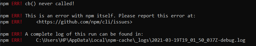 cb() never called! · Issue #2909 · npm/cli · GitHub