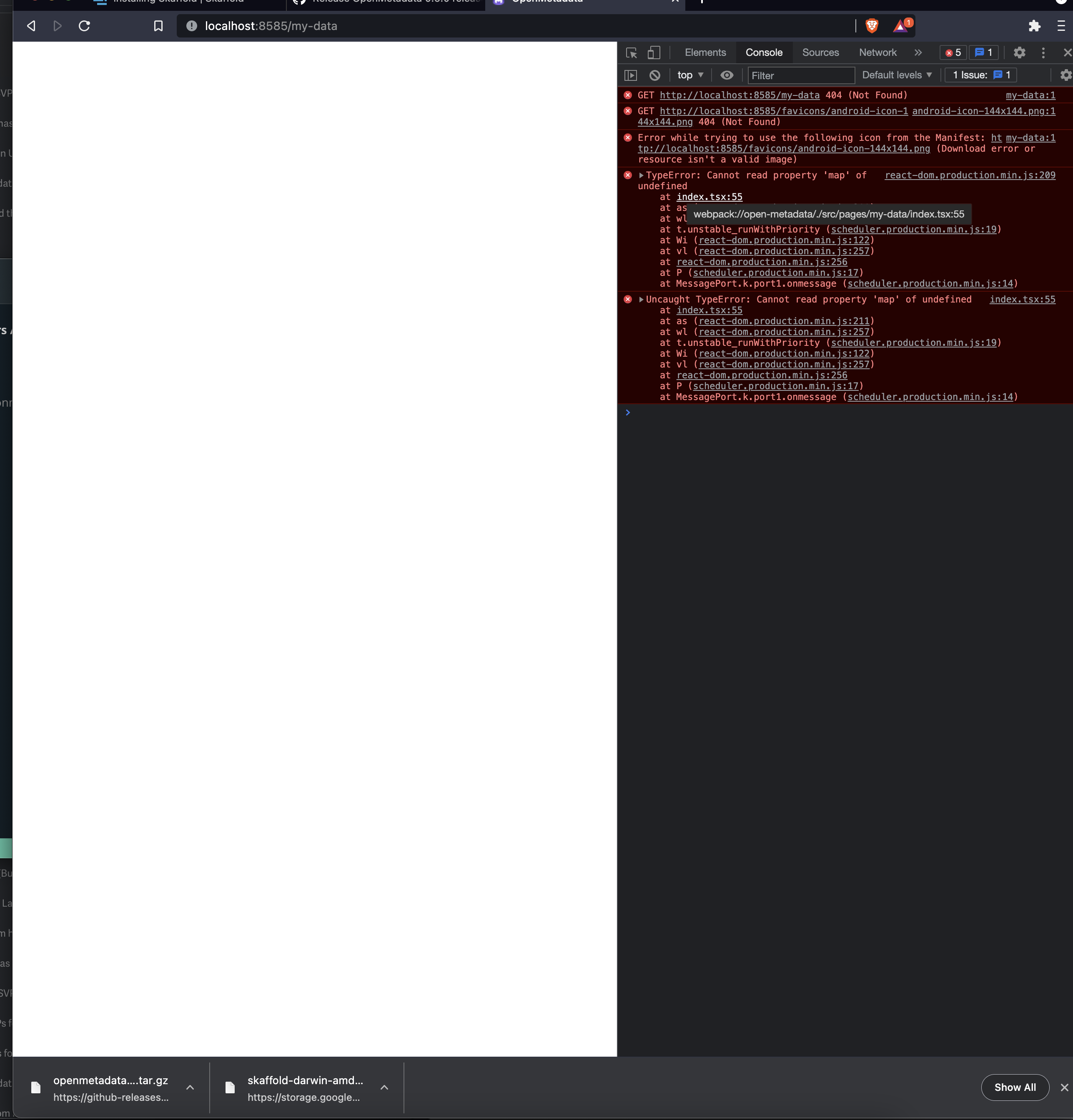 MyData page goes blank if there are no assets · Issue #944 · open ...