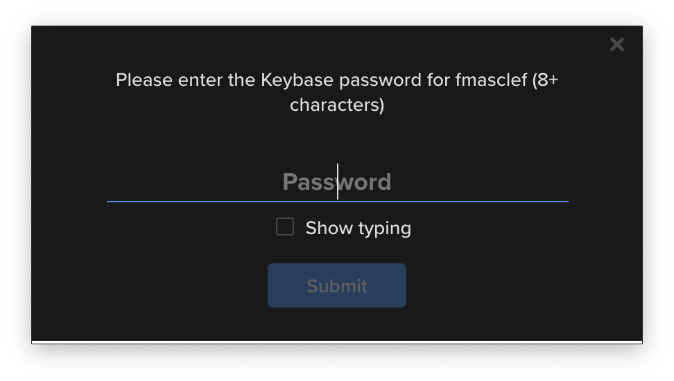 keybase login