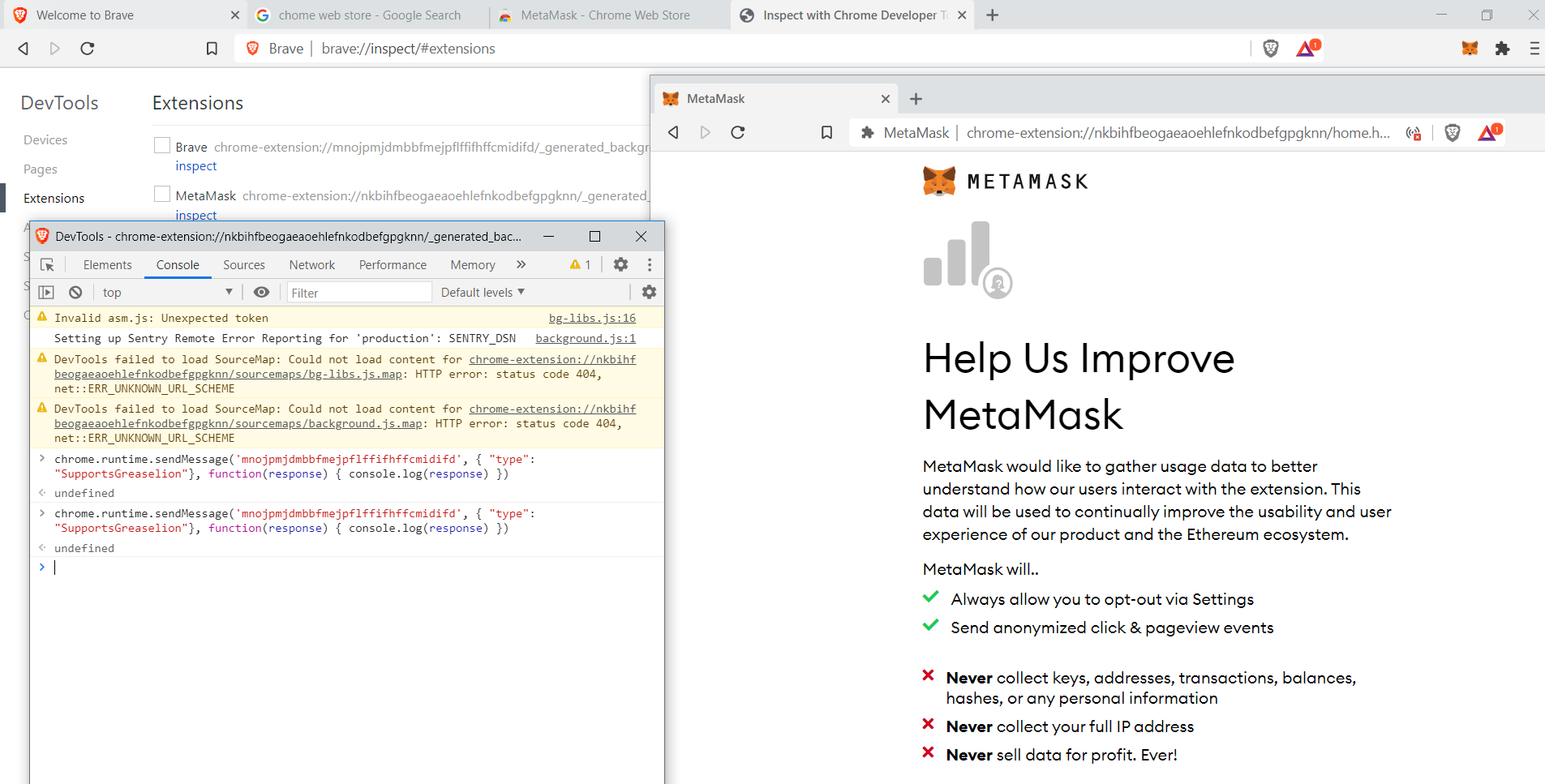 Only allow known extensions to communicate with Brave extension · Issue